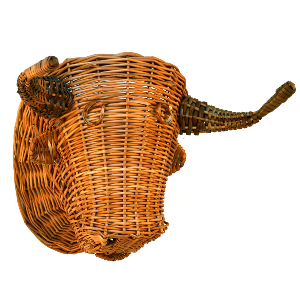 Cabeza de toro en mimbre buff (45 cms)