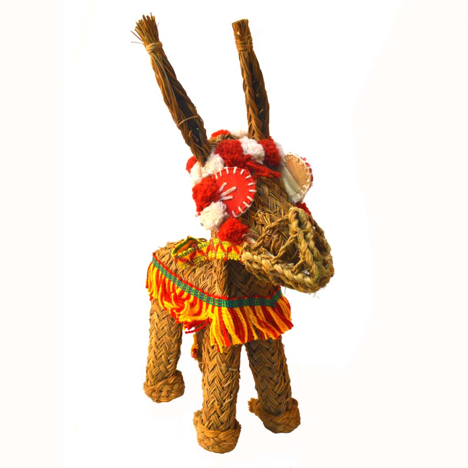 Burro de esparto con jáquima