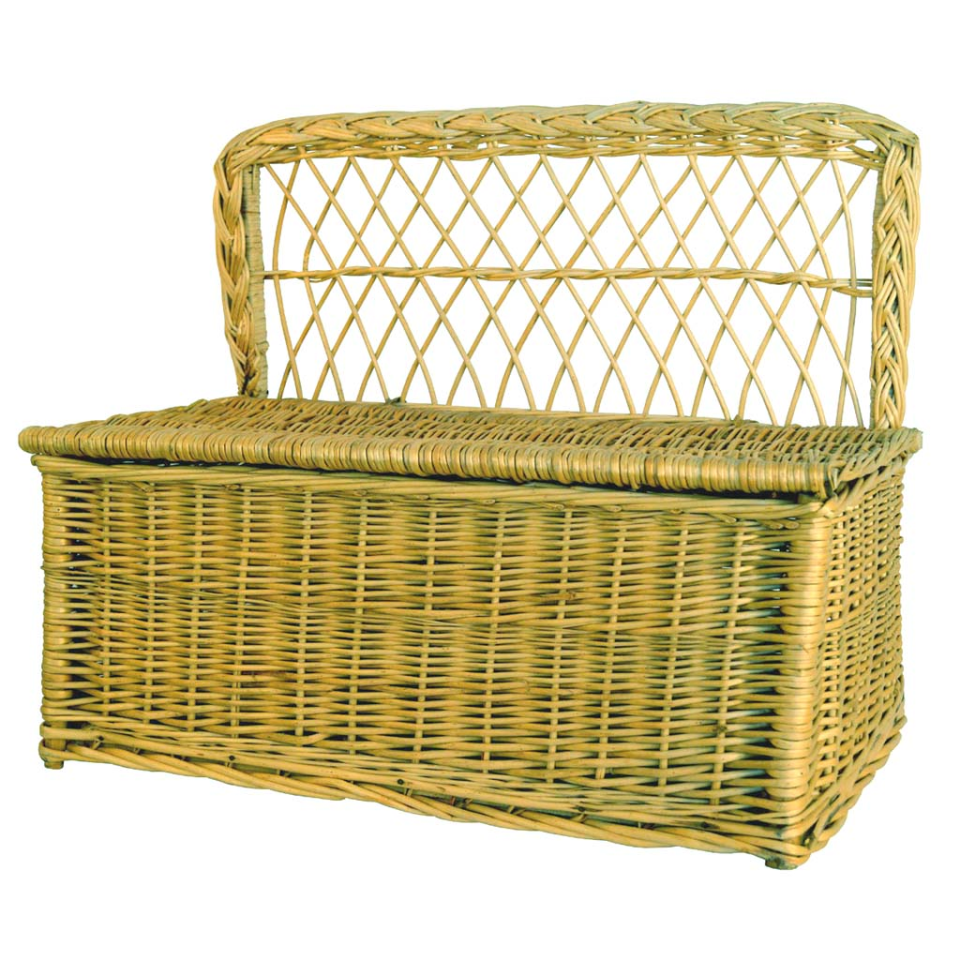 Baúl/sofa juguetero mimbre natural blanco