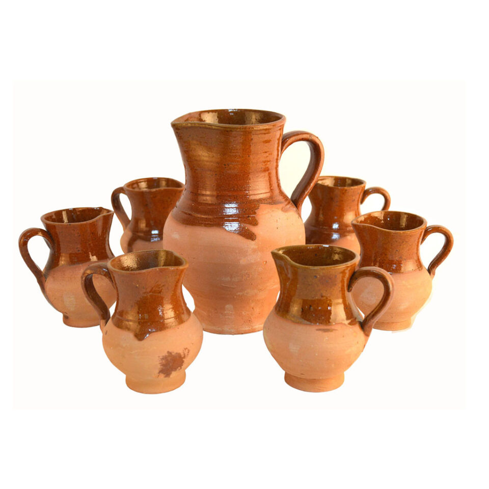 Set de  jarra y jarritas cerámica
