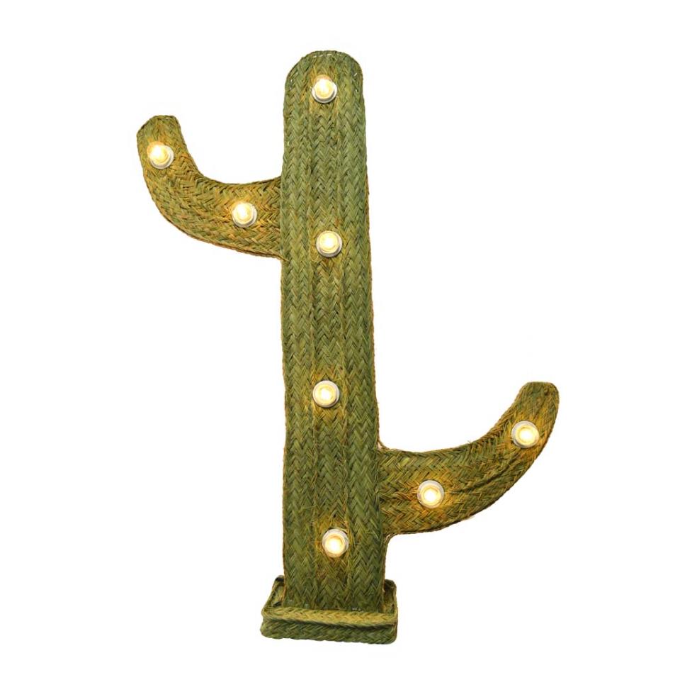 Cactus plano esparto con luz (128 cms)