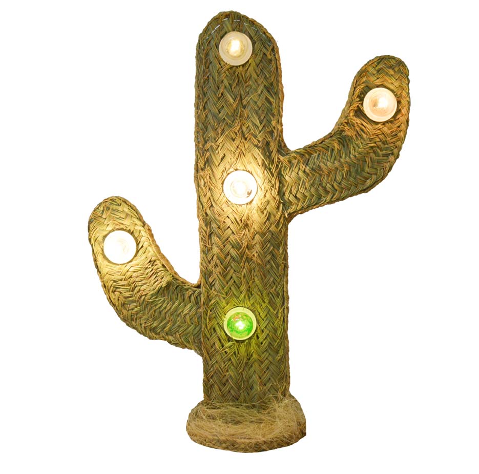 Cactus plano esparto con luz (75 cms)