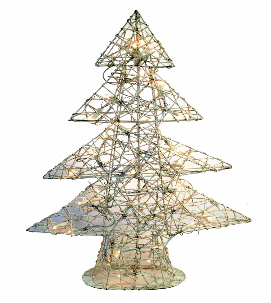 Árbol blanco con luz (40 cms)