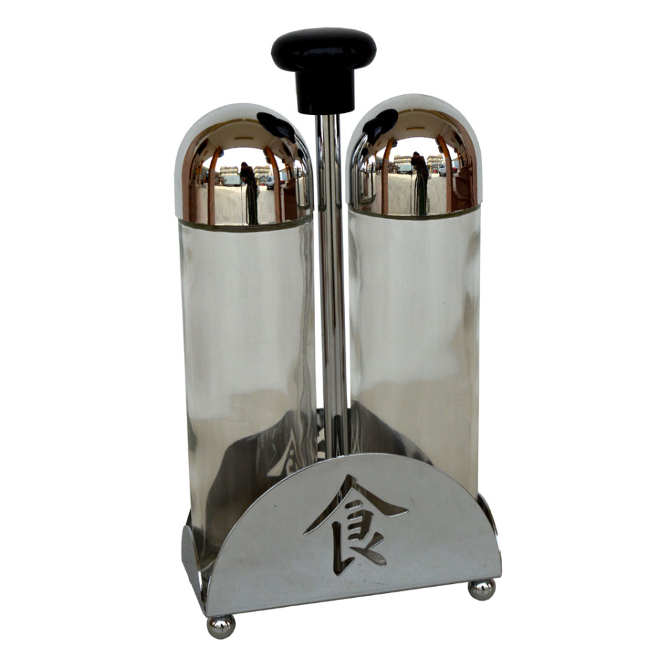 (OFERTA) Set de vinagrera y aceitera en  acero inoxidable